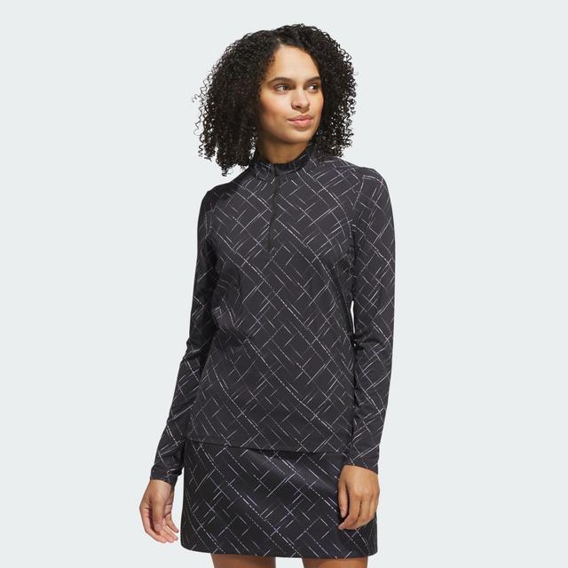 Ultimate365 Printed Quarter-Zip Mock Neck Top