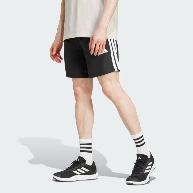 adidas Essentials Training 3-Stripes Woven Shorts Black 2XL 7" - Mens HIIT Shorts