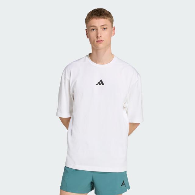 adidas Performance Oversize Tee White L - Mens Workout T Shirts