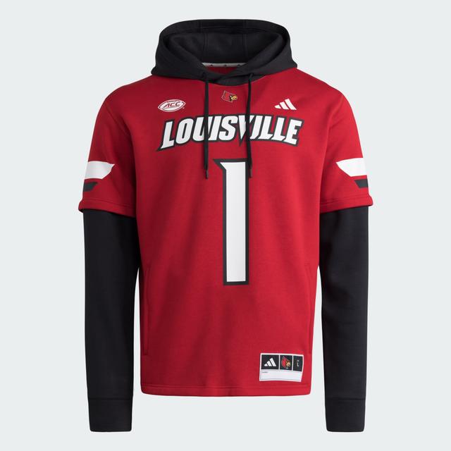 adidas Louisville Cardinals Football Jersey Hoodie Team Power Red XL - Mens Football Hoodies & Sweatshirts