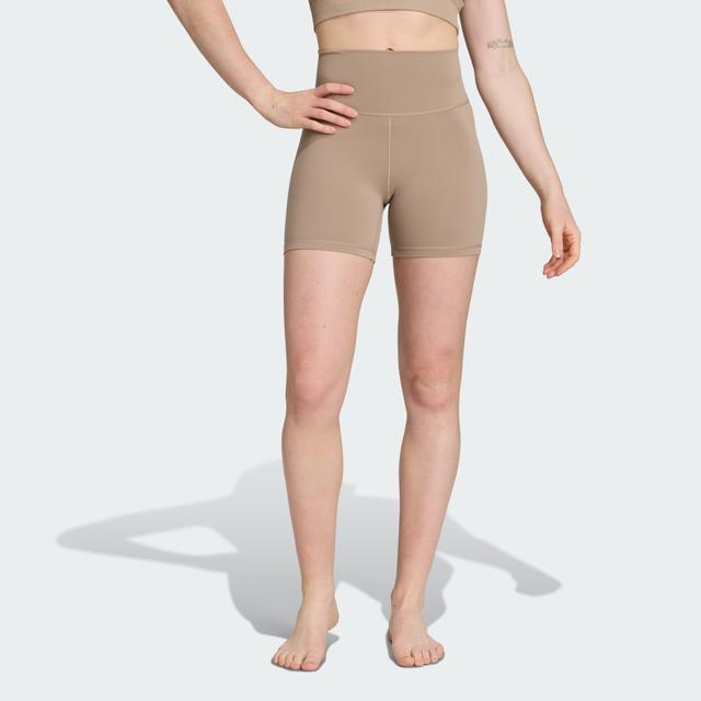 adidas All Me 5-Inch Short Leggings Chalky Brown XL - Womens Dance Shorts