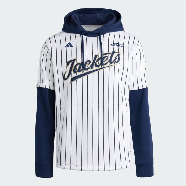 adidas Georgia Tech Yellow Jackets Youth Baseball Jersey Hoodie White M Kids - Baseball Hoodies & Sweatshirts