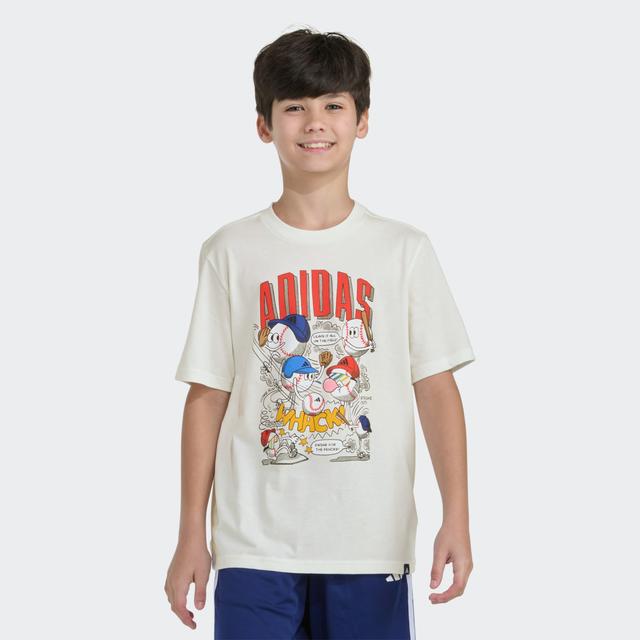 adidas SS STUNNER COMIC TEE White XL Kids - Baseball Short Sleeve Shirts