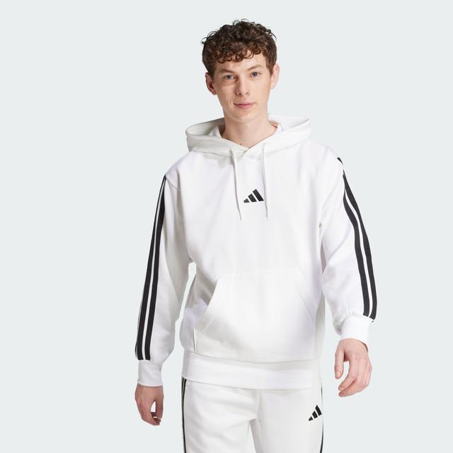 adidas Essentials 3-Stripes Fleece Hoodie White XL - Mens Originals Hoodies & Sweatshirts