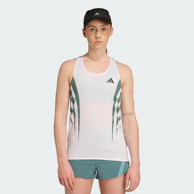 adidas Adizero Archive Running Singlet White XL - Womens Running Tank Tops