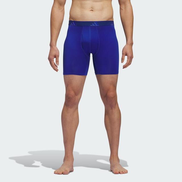 adidas Microfiber Boxer Briefs 3-Pack Blue L - Mens Workout Underwear