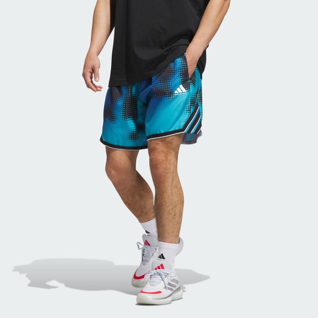 adidas adidas Crazy Lite AOP Short Lucid Cyan 2XL 7" - Mens Basketball Shorts