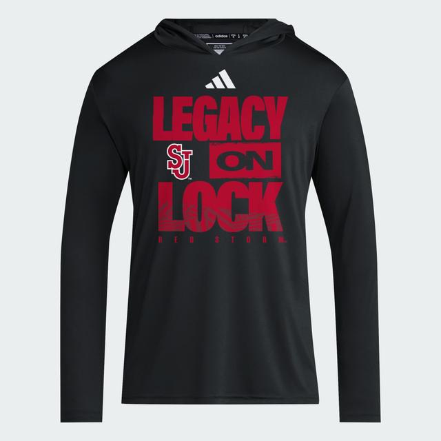 adidas St. John’s Red Storm 2026 Legacy On Lock March Madness D4T Long Sleeve Hoodie Ncaa-Stj-44w L - Mens Basketball Long Sleeve Shirts