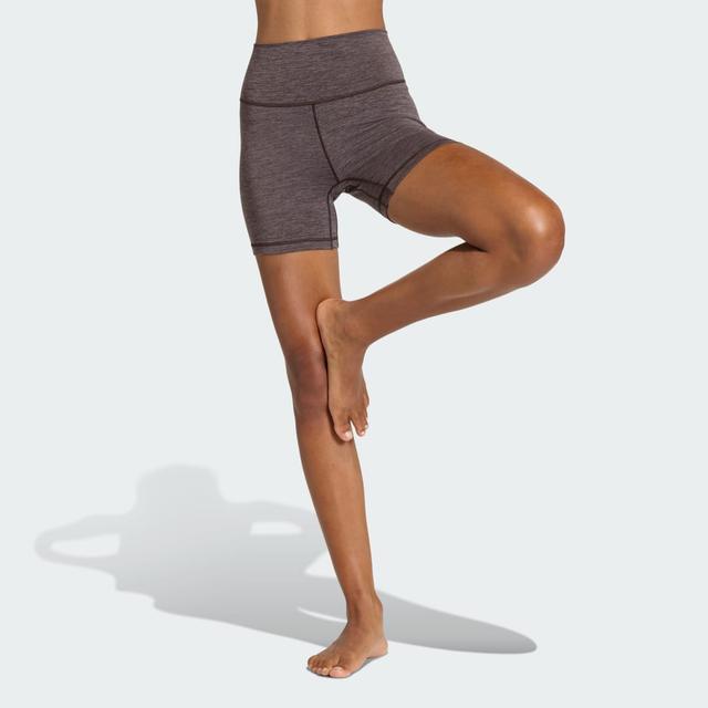 adidas All Me 5-Inch Short Leggings Aurora Coffee Mel. M - Womens Dance Tights & Leggings