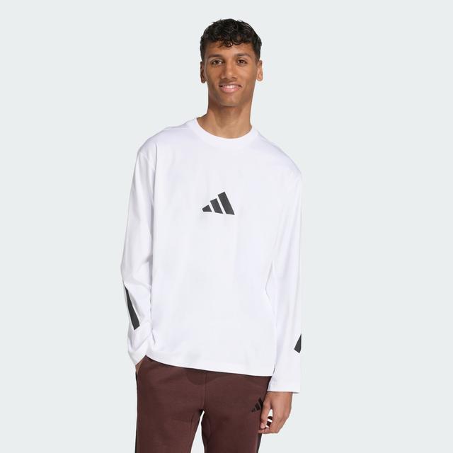 adidas Z.N.E. Long Sleeve Tee White M - Mens Originals Long Sleeve Shirts