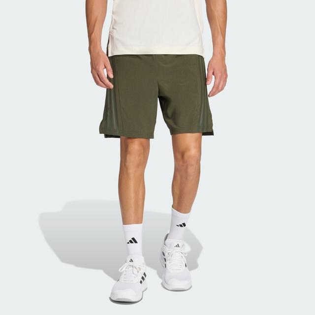 adidas Designed-for-Training 3-Stripes Shorts Dark Green XL 7" - Mens Weightlifting Shorts