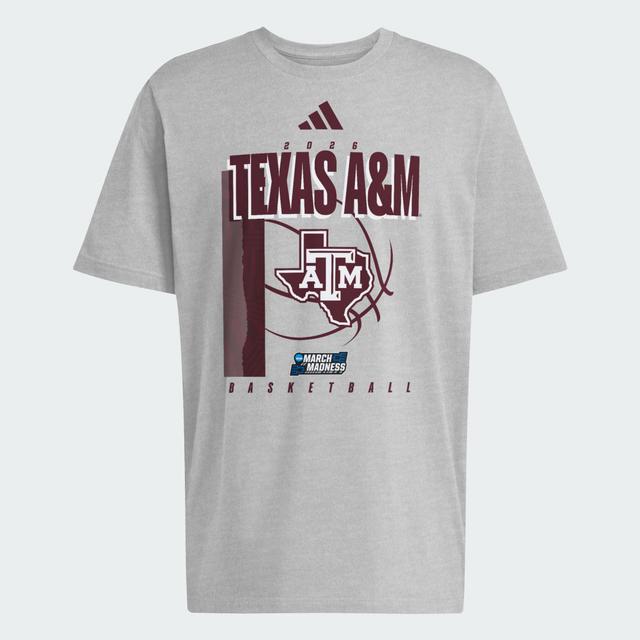 adidas Texas A&M Aggies March Madness T-Shirt Medium Grey Heather S - Mens Basketball Short Sleeve Shirts