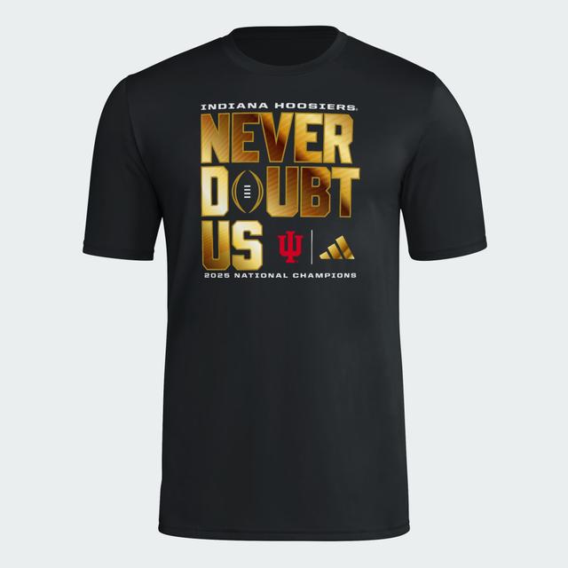 adidas INDIANA HOOSIERS MENS SHORT SLEEVE PREGAME T-SHIRT Black L - Mens Football Short Sleeve Shirts