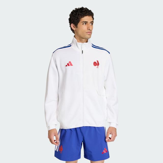 adidas France Rugby Anthem Jacket White M - Mens Rugby Jackets