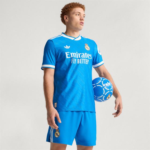 adidas Real Madrid 25/26 Third Authentic Jersey Blue Bird S - Mens Soccer Jerseys