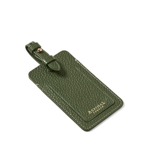 Aspinal of London Luggage Tag in Racing Green Pebble