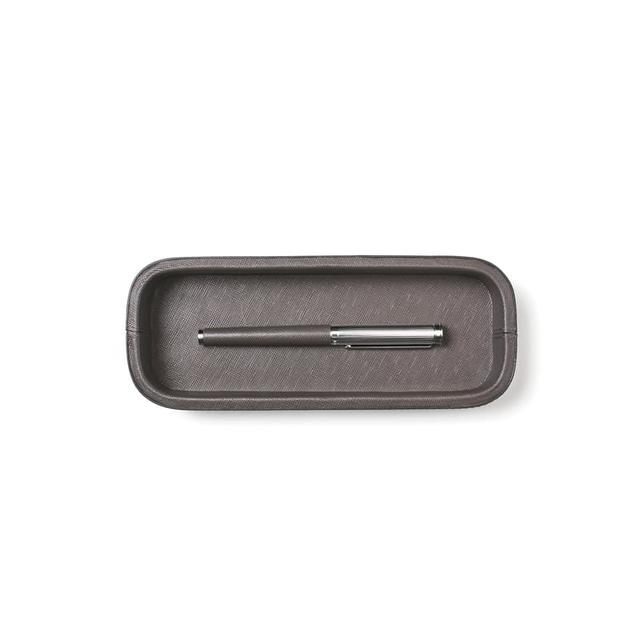 Aspinal of London Pen Tidy Tray in Grey Saffiano