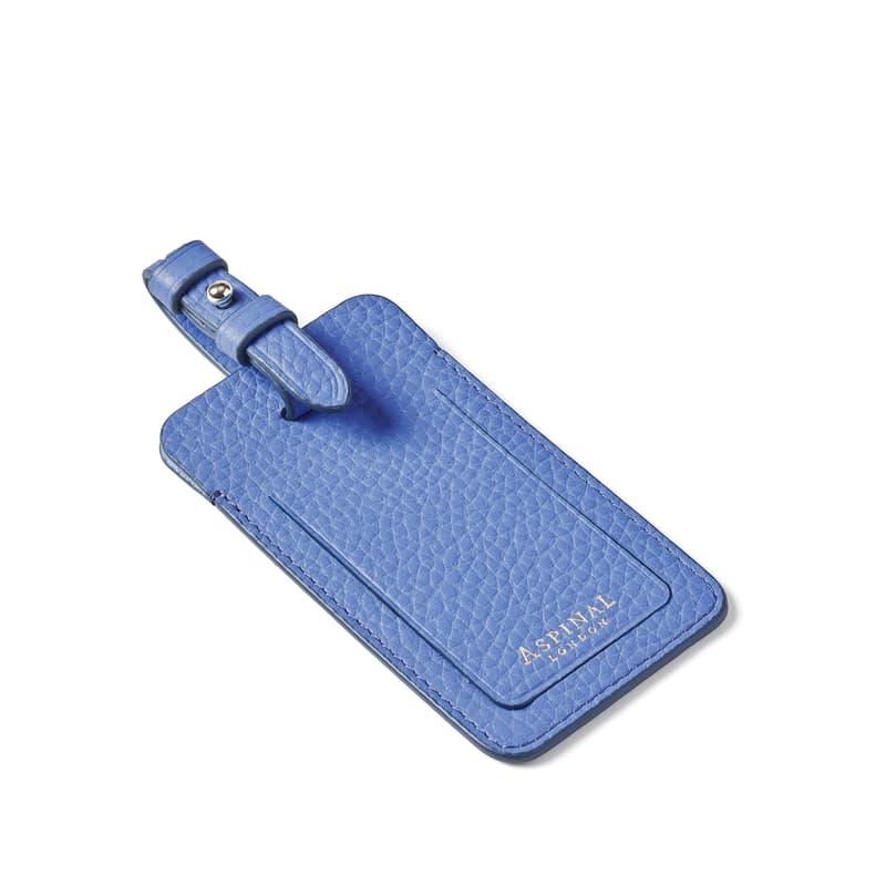 Aspinal of London Luggage Tag in Capri Blue Pebble