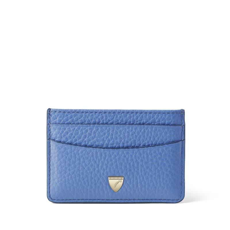 Aspinal of London Slim Credit Card Holder in Capri Blue Pebble