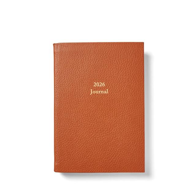 Aspinal of London 2026 A5 Diary & Journal in Marmalade Pebble