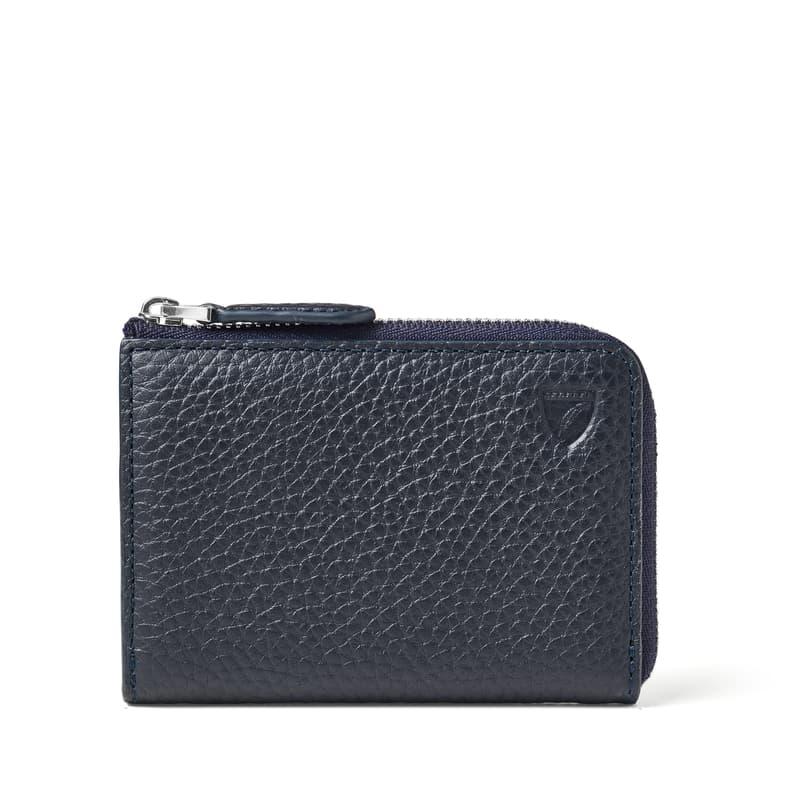 Aspinal of London Men's Key Holder Wallet in Navy Pebble