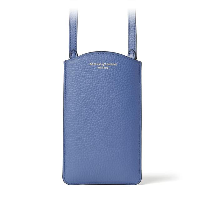 Aspinal of London Phone Case in Capri Blue Pebble