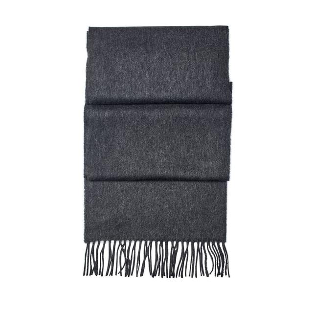 Aspinal of London Pure Cashmere Scarf in Dark Grey