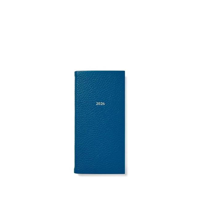 Aspinal of London 2026 Slim Pocket Leather Diary in Topaz Pebble