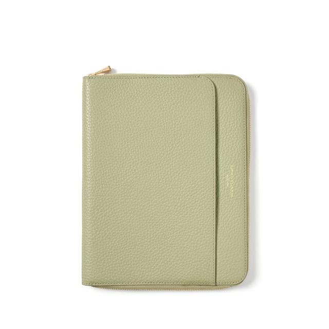 Aspinal of London A5 Compact Organiser Padfolio in Pistachio Pebble