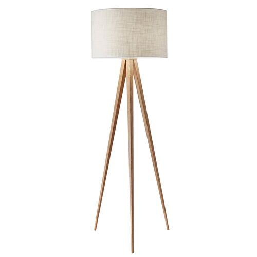 Dayle Tripod Floor Lamp - Natural | Tall Lamp, Pole Lamp - Beige - Versatile, Adjustable, Decorative