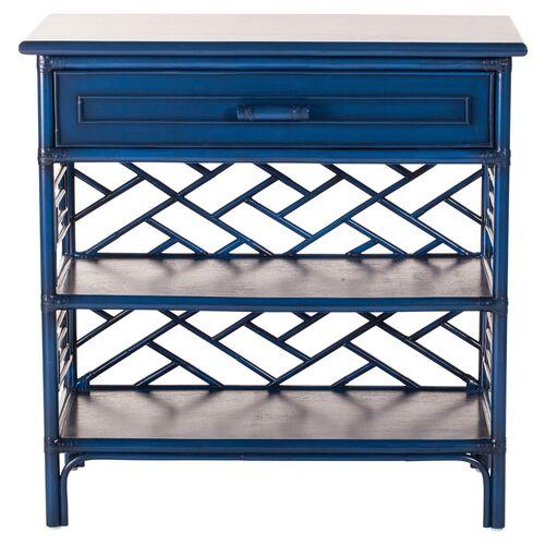 Chippendale Nightstand - Navy | Night Table, Bedside Shelf - Blue, Offers Convenience, Storage, Organization