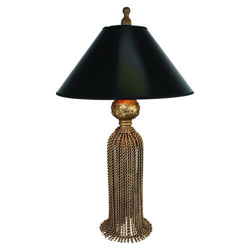 Medium Tassel Table Lamp - Antiqued Gold | Desk Lamp, Bedside Lamp