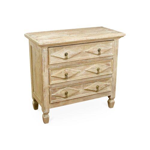 Amelia 3-Drawer Dresser - Natural - Handcrafted | Highboy, Bureau - Offers Storage, Organization