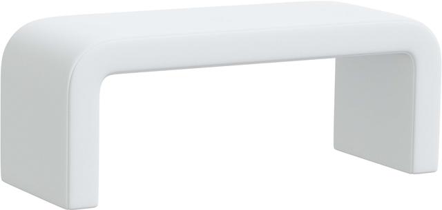 Celia Waterfall Linen Bench - White | Couch, Sofa, Settee - Made in The USA