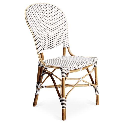 Bridgitte Rattan Side Chair - White/Cappuccino - Sika Design