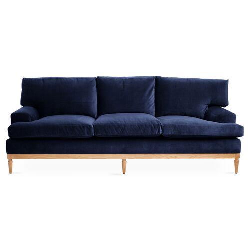Sutton Velvet Sofa | Couch, Settee - Blue - Comfortable, Durable, Exclusive