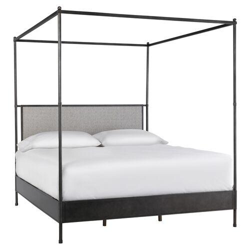 Nadine Canopy Bed - Black | Poster Bed, Draped Bed