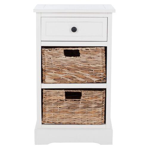 Kendall Storage Side Table - White | End Table, Occasional Table, Small Table - Made of Wood