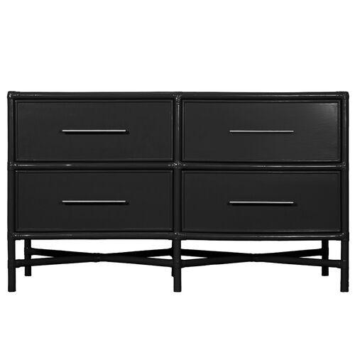 Verona Four-Drawer Dresser - Black | Highboy, Bureau - Offers Storage, Organization
