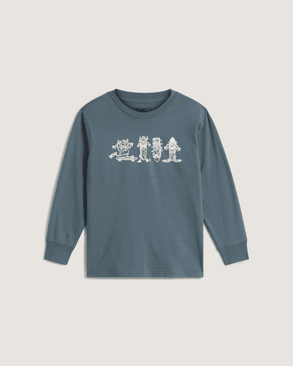 Vans - Little Kids Sk8 Posse T-shirt (2-8 Years), Grey, Size: 2-3Y