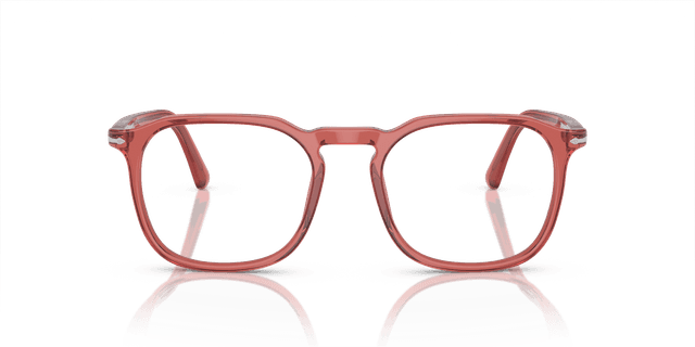 Persol Transparent Red Acetate Clear Frame Glasses