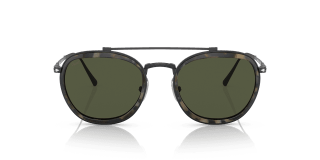 Persol PO5008ST Black Titanium Sunglasses with Green Lenses