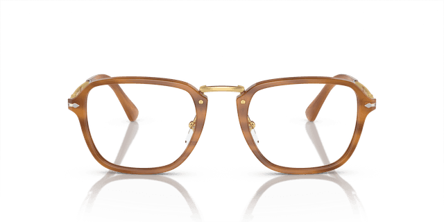 Persol PO3331V Men's Clear Acetate Glasses with Brown Stripes