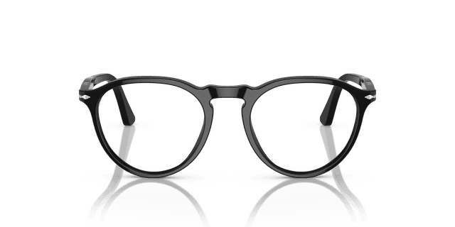 Persol PO3286V Retro Black Acetate Glasses with Clear Lenses