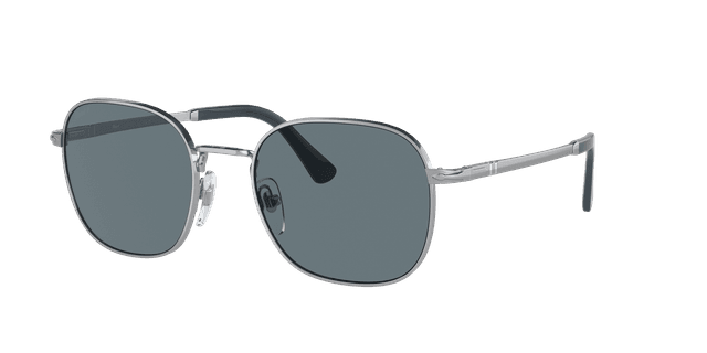 Persol Unisex Sunglass PO1009S - Framekleur: Zilver, Lenskleur: Donkerblauw gepolariseerd