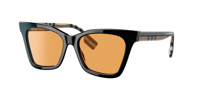 Burberry Mujer Sunglass BE4346 Elsa - Color del Marco: Negro, Color de la Lente: Naranja Oscuro