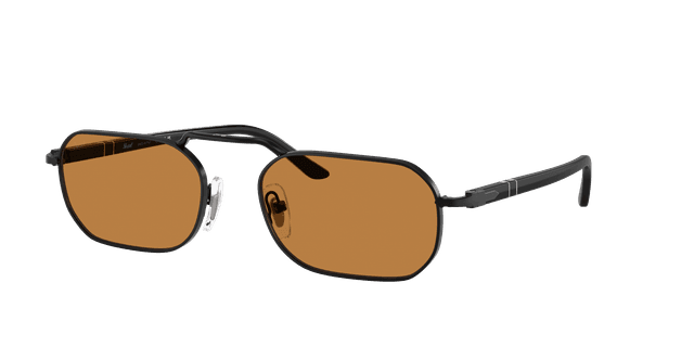 Persol Unisex Sunglass PO1020S - Framekleur: Halfglanzend zwart, Lenskleur: Geel Bruin