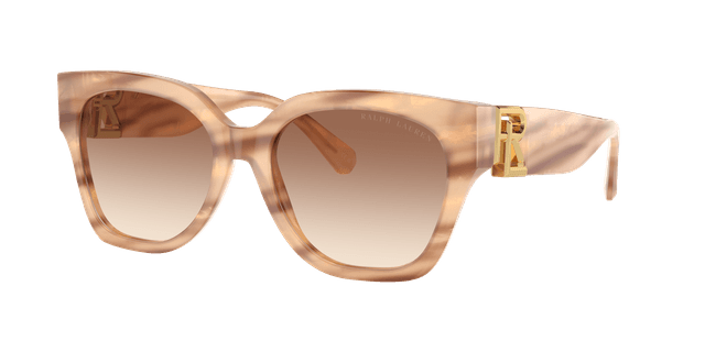 Ralph Lauren Femme Sunglass RL8221 THE OVERSZED RICKY - Couleur du Monture: Brun coquille d'huître, Couleur de Lentille: Dégradé Marron