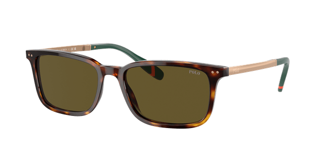 POLO RALPH LAUREN Man Sunglasses PH4212 - Frame color: Shiny Brown Tortoise, Lens color: Olive Green