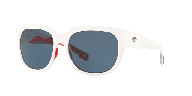 Costa Femme Sunglass 6S9004 Freedom Series Waterwoman 2 - Couleur du Monture: Blanc É.-U. brillant, Couleur de Lentille: Gris